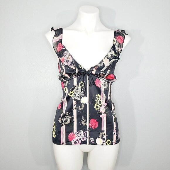 NWT Victoria Secret Satin Chiffon Tie Ruffle Cami - Picture 1 of 2